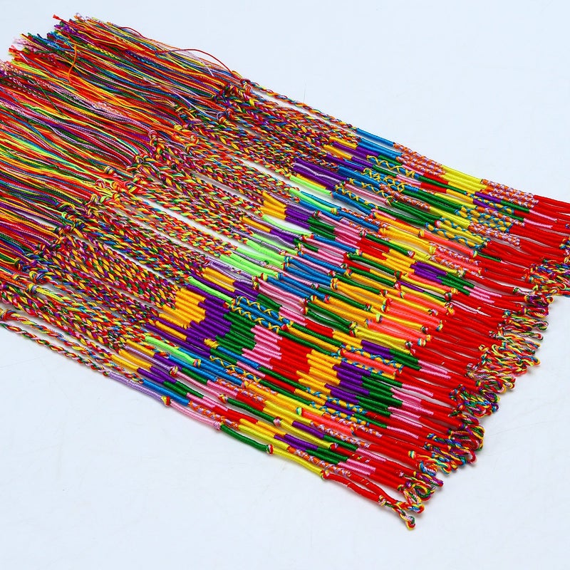 Resinta 100 Pieces Handmade Braided Bracelets Assorted Colors Friendship Cords Thread Bracelets Party Supply Favors for Wrist Anklet - Image 5